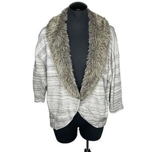 Armani Exchange Faux Fur Collared Cardigan Sweater - Women’s S/P